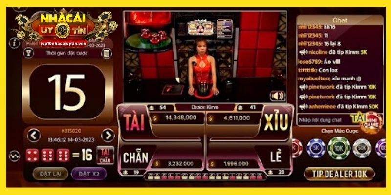 Dealer sẽ công bố kết quả game tài xỉu